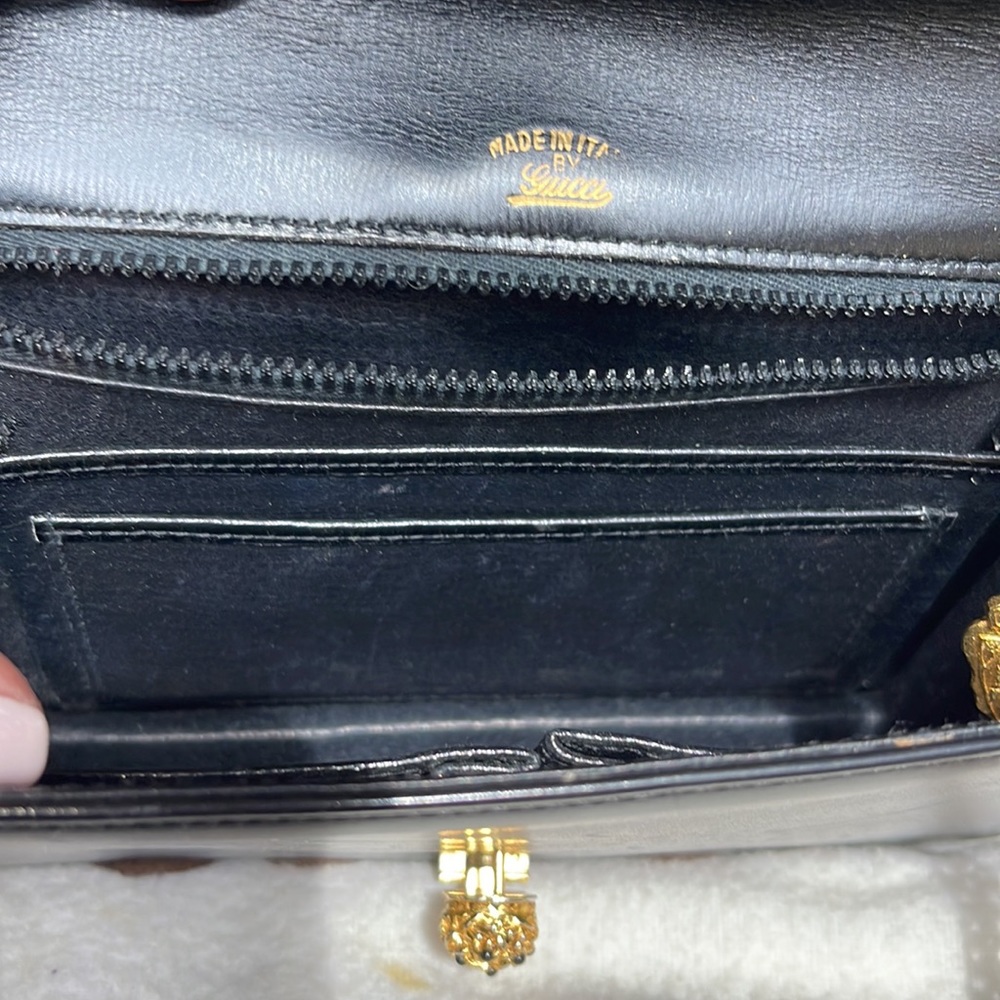 Gucci Leather Bag with Gold Chain Strap - Picture 10 of 12